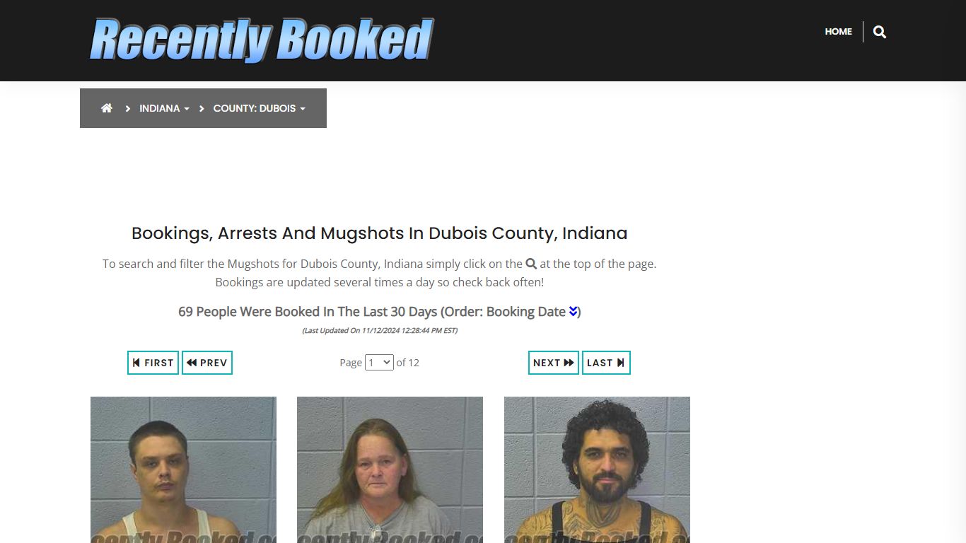 Bookings, Arrests and Mugshots in Dubois County, Indiana - Recently Booked