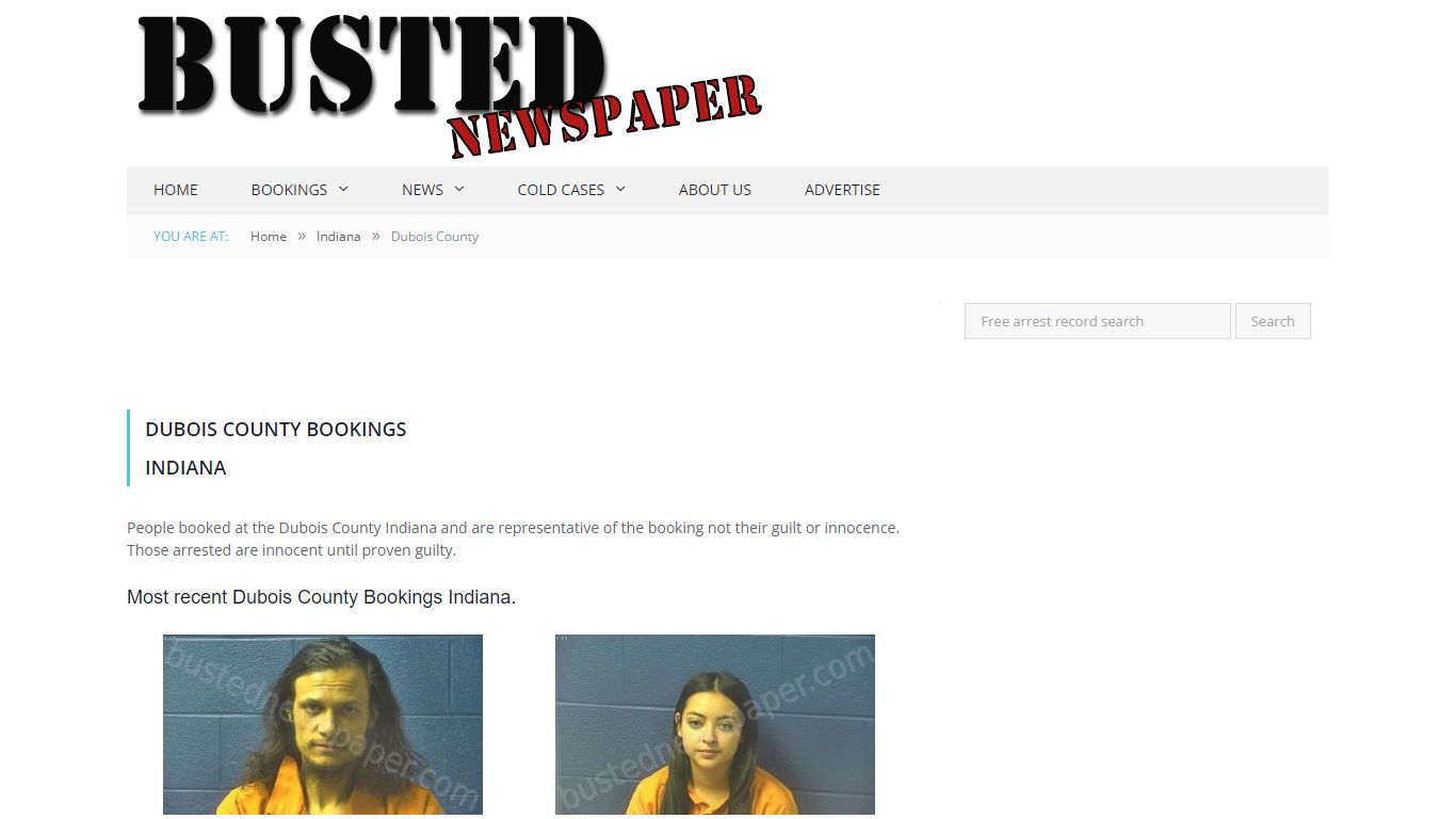 Dubois County, IN Mugshots - BUSTEDNEWSPAPER.COM