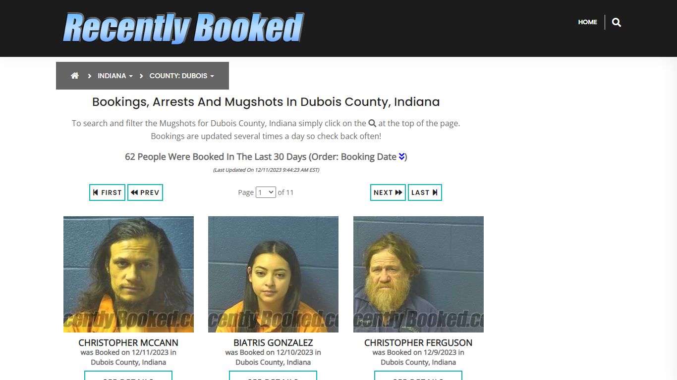 Recent bookings, Arrests, Mugshots in Dubois County, Indiana